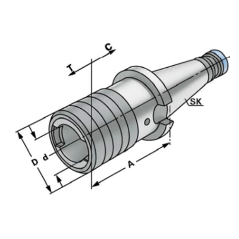 ISO Taper for Tapping Chuck with Reversal Dimensions